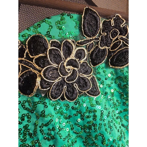 Weissman green and black dance costume child size medium - Picture 2 of 9